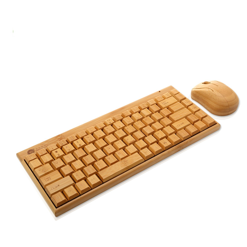 Mini wireless bamboo keyboard and mouse combo KG101-N+MG94-N